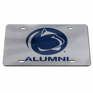 license plate mirror finish with Penn State Athletic Logo and Alumni